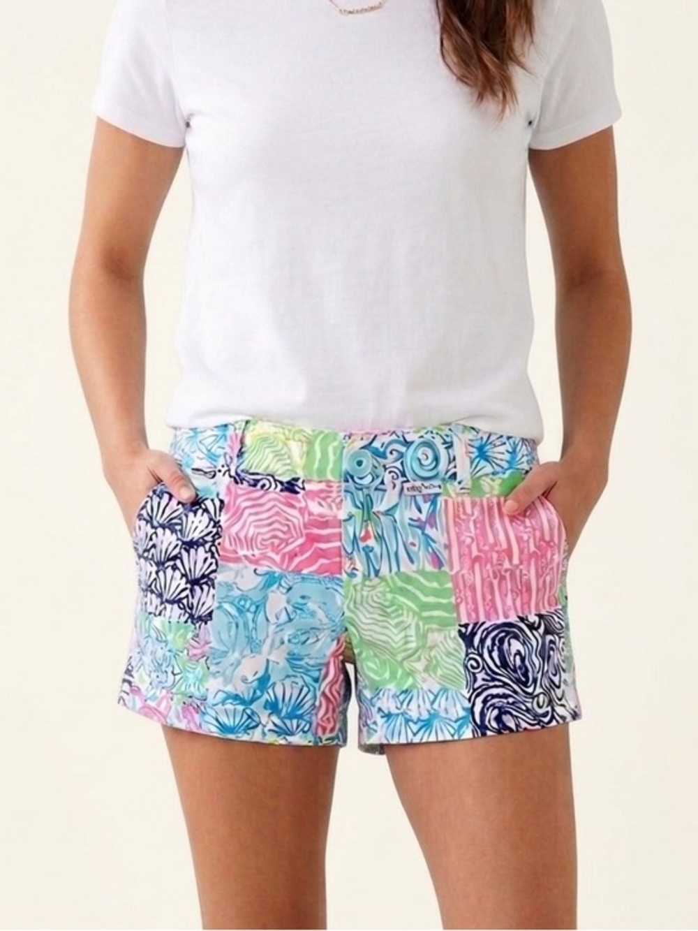 Lilly Pulitzer Walsh Shorts in Osterville Patch Colorful Patchwork Print Size 6